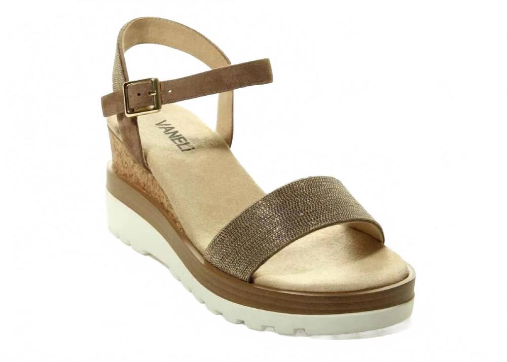 NEW VANELI women's cedra sandal in taupe suede